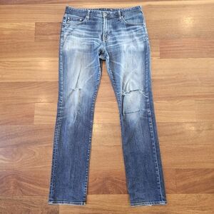 AG Adriano Goldschmied Jeans The Graduate Tailored Leg Distressed Mens 36x35
